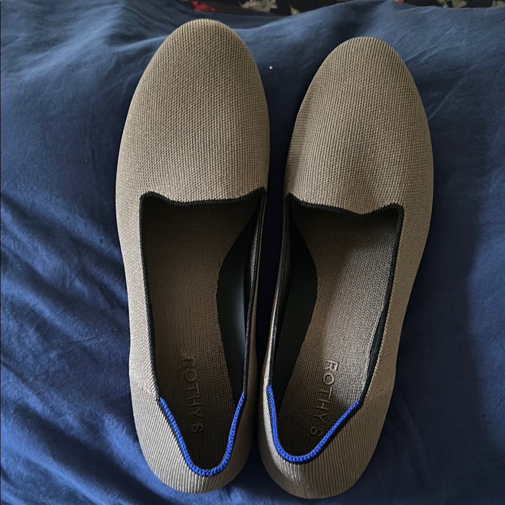 Rothy's Taupe Knit Slip-Ons